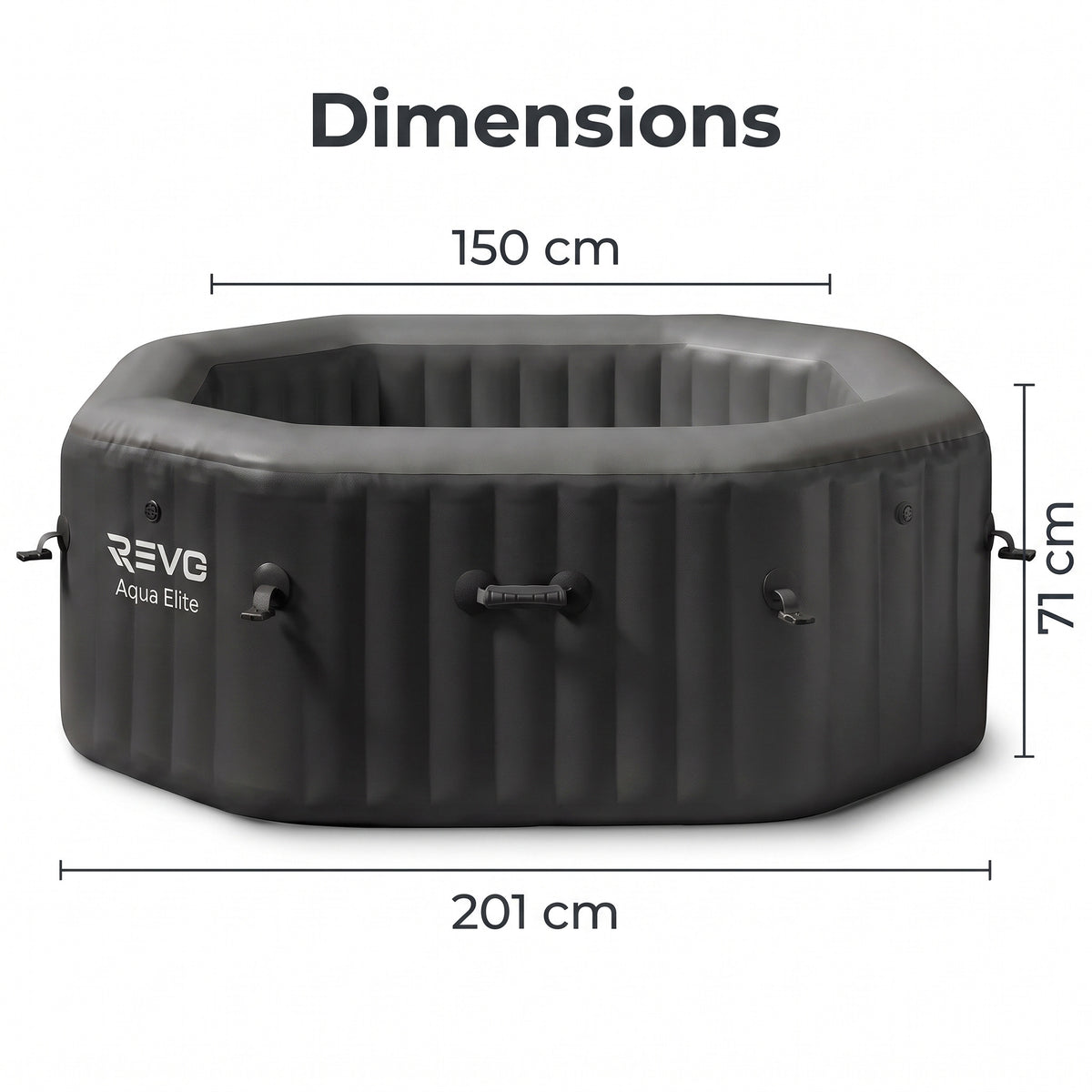 Spa Gonflable REVO Aqua Elite – 4 Places – 120 Jets – Chauffage 40°C – Wi-Fi