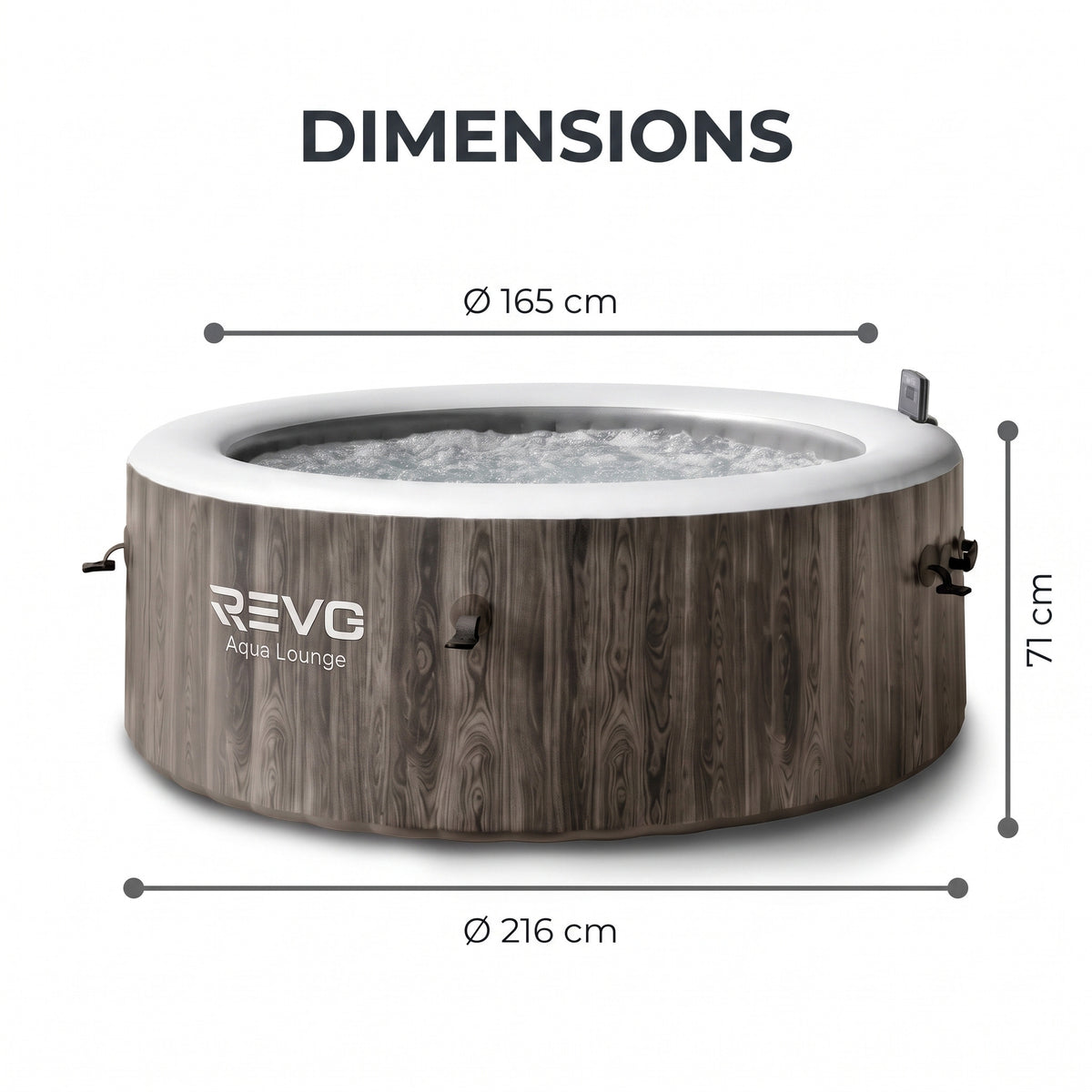 Spa Gonflable REVO Aqua Lounge – 6 Places – 170 Jets – Chauffage 40°C – Wi-Fi