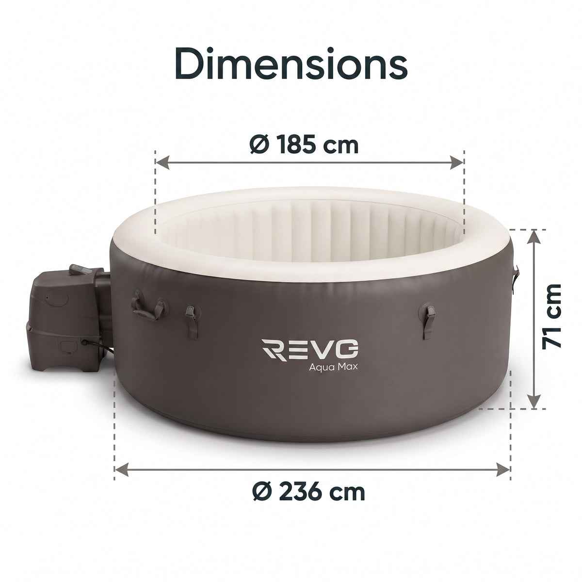 Spa Gonflable REVO Aqua Max – 8 Places – 170 Jets – Chauffage 40°C