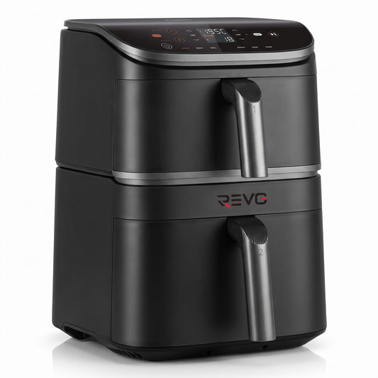 Air Fryer REVO DuoChef 10 – 10,8 L – Double Zone Verticale – 3 Niveaux de Cuisson – 6-en-1 – 2 630 W