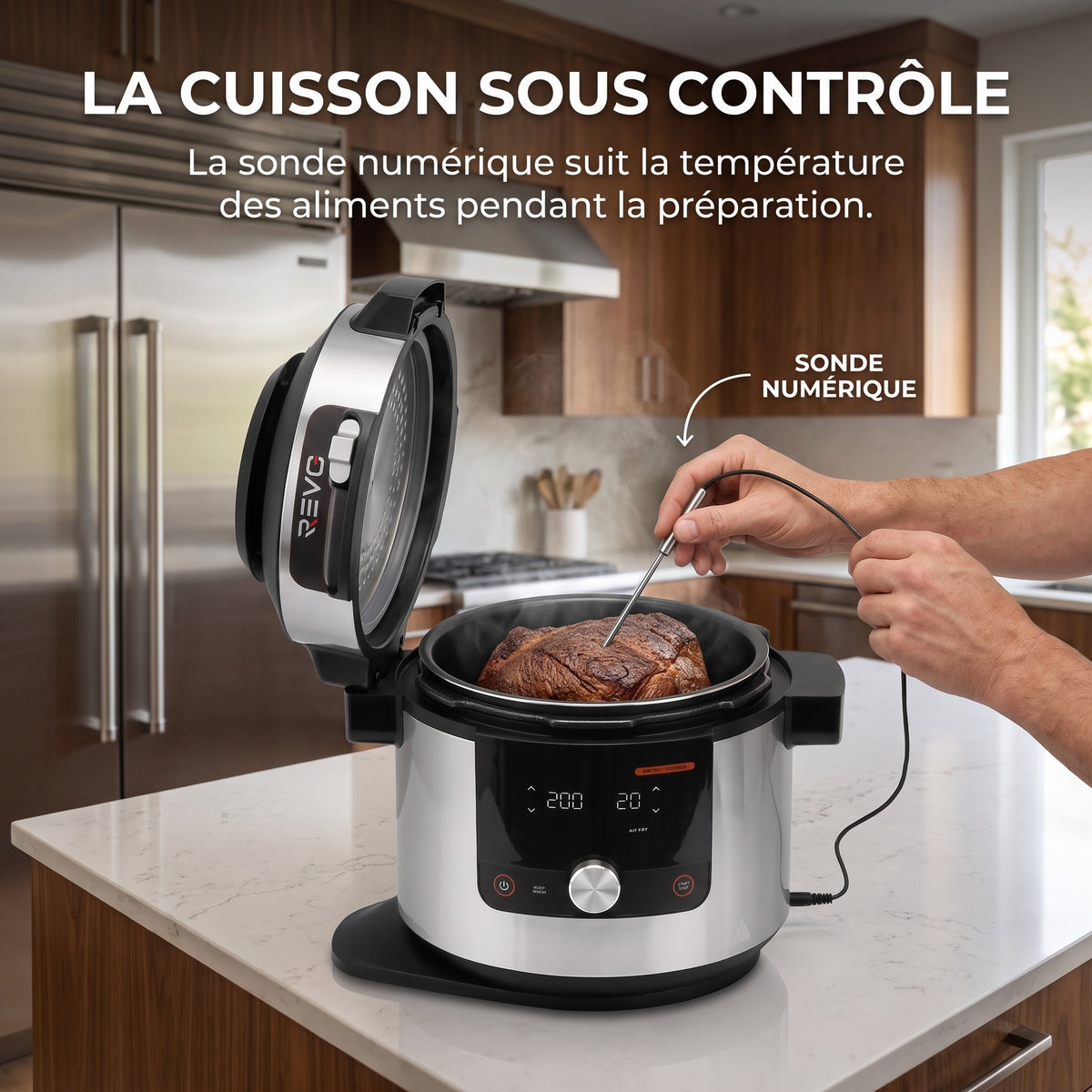 Air Fryer REVO Culina 14 – 14 Fonctions – 7,5 L – 1 500 W – Cuisson sous Pression, Vapeur & Multicuiseur