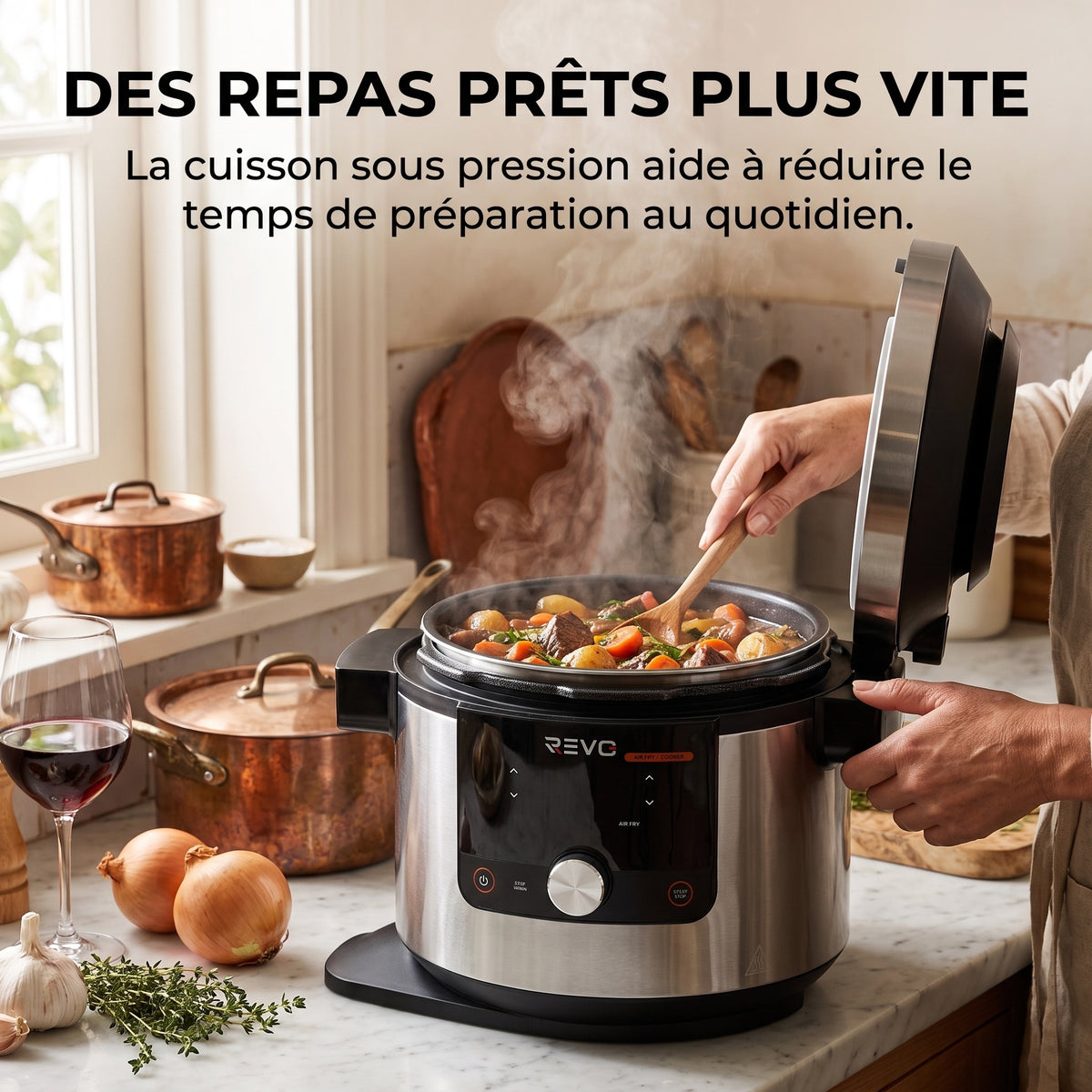 Air Fryer REVO Culina 14 – 14 Fonctions – 7,5 L – 1 500 W – Cuisson sous Pression, Vapeur & Multicuiseur