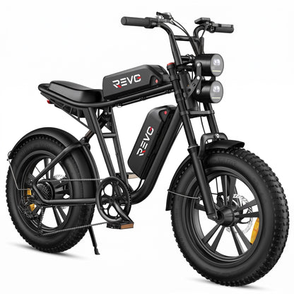 Vélo Électrique Fat Bike REVO Canyon 150 – 250 W, Double Batterie 48 V 13 Ah, Autonomie jusqu’à 150 km, Pneus 20" × 4.0 & 7 Vitesses