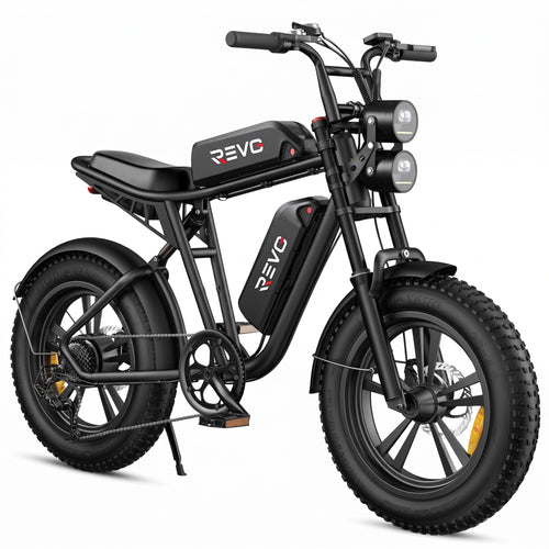 Vélo Électrique Fat Bike REVO Canyon 150 – 250 W, Double Batterie 48 V 13 Ah, Autonomie jusqu’à 150 km, Pneus 20" × 4.0 & 7 Vitesses