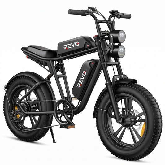 Vélo Électrique Fat Bike REVO Canyon 150 – 250 W, Double Batterie 48 V 13 Ah, Autonomie jusqu’à 150 km, Pneus 20" × 4.0 & 7 Vitesses