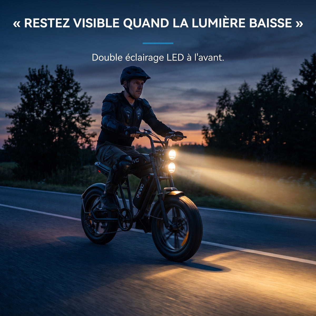 Vélo Électrique Fat Bike REVO Canyon 150 – 250 W, Double Batterie 48 V 13 Ah, Autonomie jusqu’à 150 km, Pneus 20" × 4.0 & 7 Vitesses