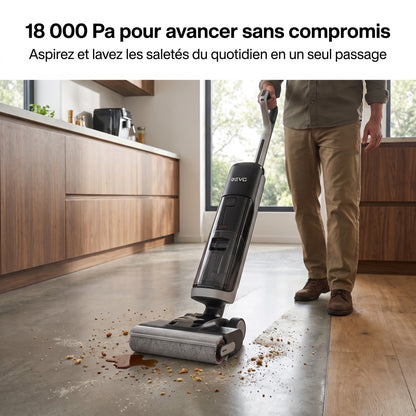 Aspirateur Balais Laveur REVO Hydrova 18 – 18 000 Pa, Nettoyage Eau & Poussière, Lavage 60 °C & Séchage Rapide