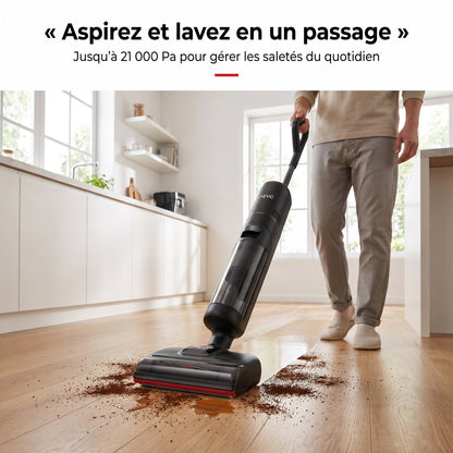Aspirateur Laveur REVO Aquaris 21 – 21 000 Pa, Autonettoyage 100 °C & Séchage Rapide 90 °C