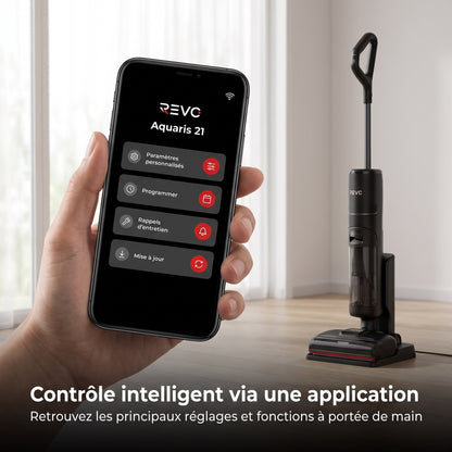 Aspirateur Laveur REVO Aquaris 21 – 21 000 Pa, Autonettoyage 100 °C & Séchage Rapide 90 °C
