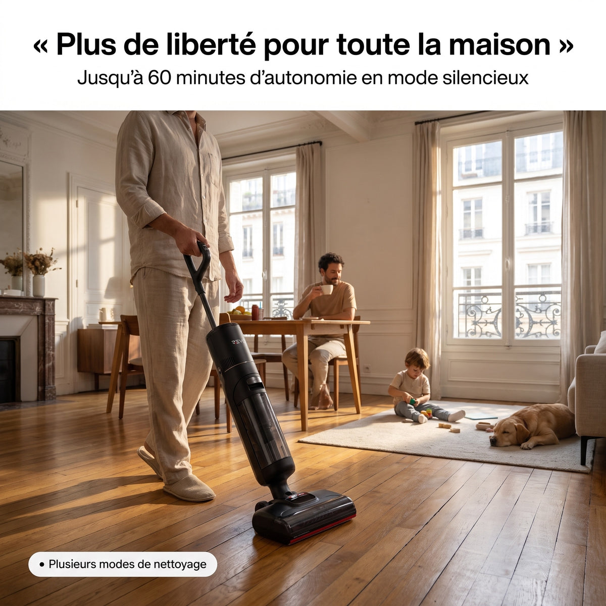 Aspirateur Laveur REVO Aquaris 21 – 21 000 Pa, Autonettoyage 100 °C & Séchage Rapide 90 °C