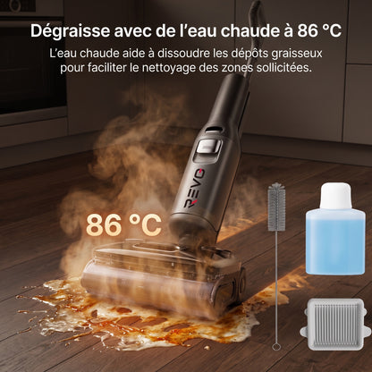 Aspirateur Laveur Vapeur REVO Thermis 22 – 22 000 Pa – Vapeur 180 °C, Eau Chaude 86 °C & Contrôle par Application
