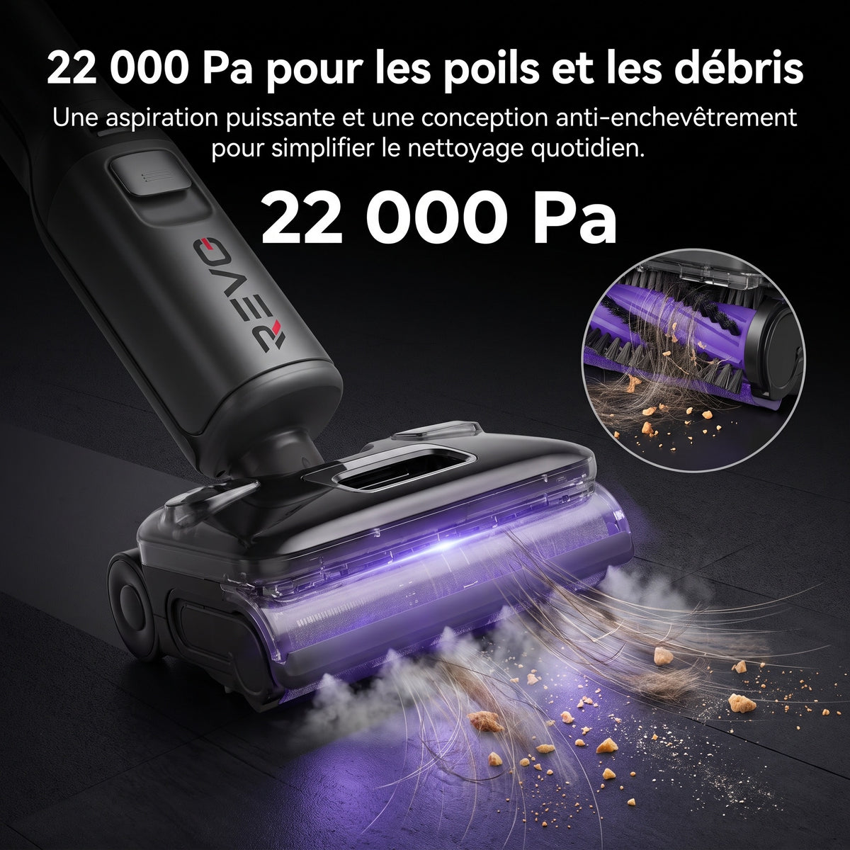Aspirateur Laveur Vapeur REVO Thermis 22 – 22 000 Pa – Vapeur 180 °C, Eau Chaude 86 °C & Contrôle par Application