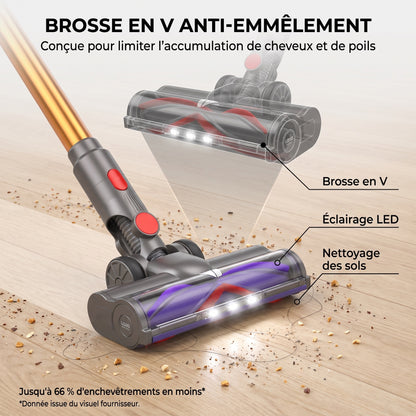 Aspirateur Balai Sans Fil REVO Flux 58 – 580 W, Jusqu’à 75 min d’Autonomie, Détection Automatique & Écran Tactile LED