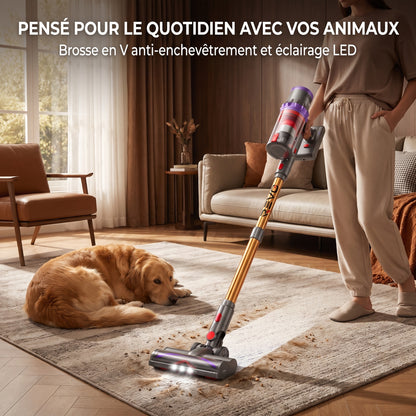 Aspirateur Balai Sans Fil REVO Flux 58 – 580 W, Jusqu’à 75 min d’Autonomie, Détection Automatique & Écran Tactile LED