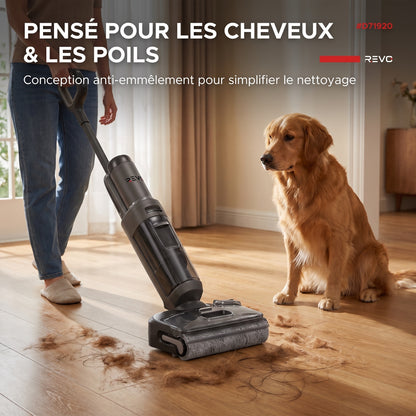 Aspirateur Laveur Sans Fil REVO Striva 20 - 20 kPa  – Inclinaison 180°, Autonomie 40 min & Auto-Nettoyage 85 °C