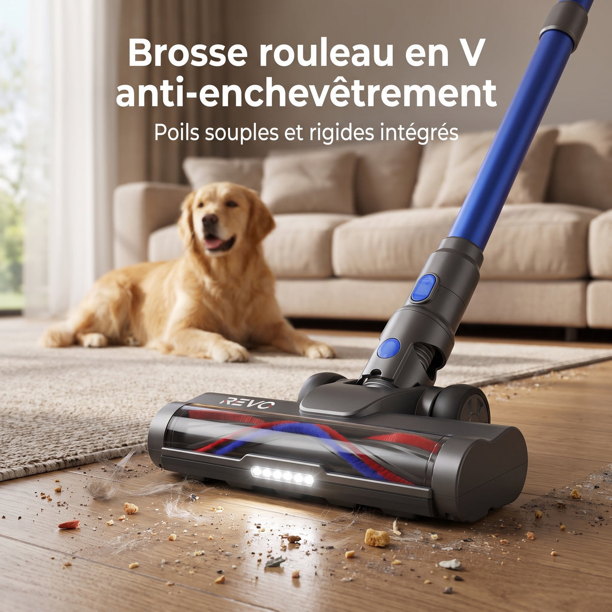 Aspirateur Balai Sans Fil REVO Stratos 55 – 55 kPa, 650 W, jusqu’à 70 min & Bac 1,6 L