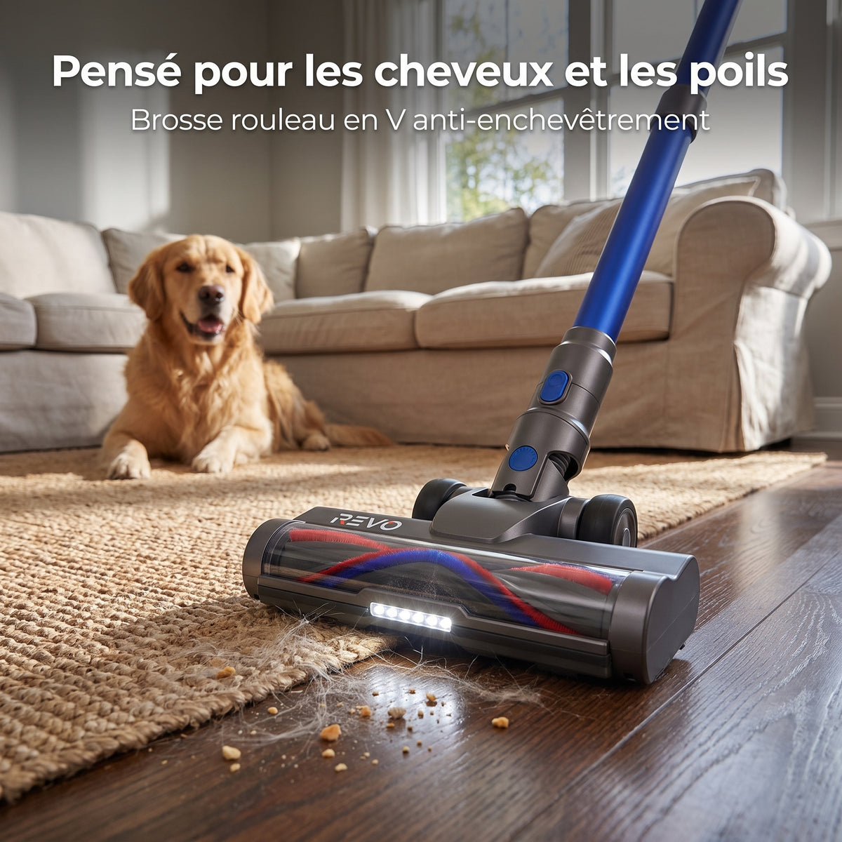 Aspirateur Balai Sans Fil REVO Stratos 55 – 55 kPa, 650 W, jusqu’à 70 min & Bac 1,6 L