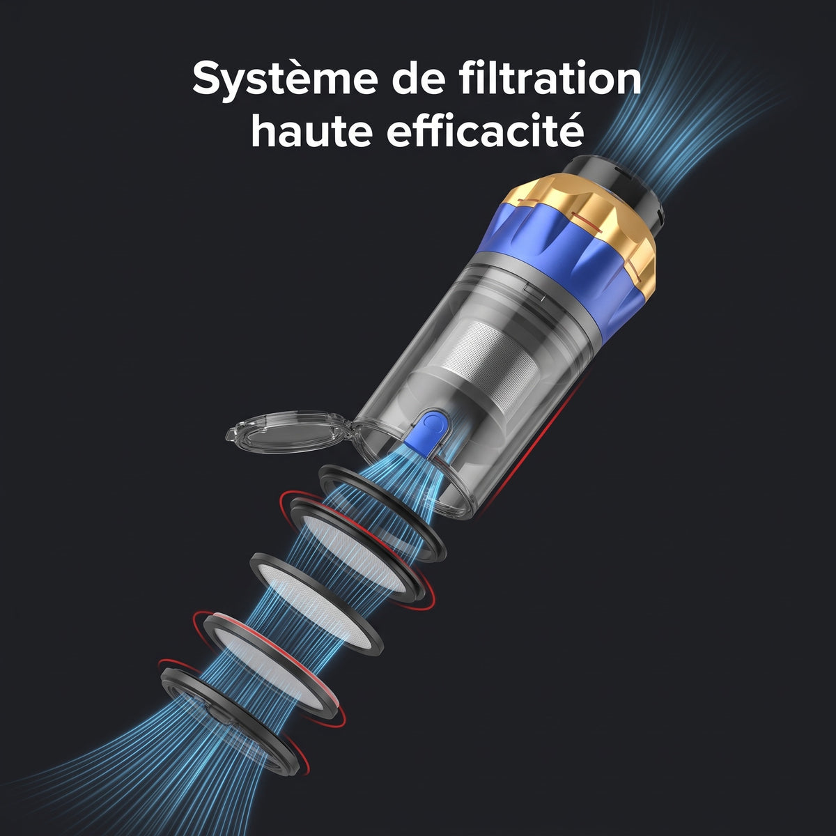 Aspirateur Balai Sans Fil REVO Stratos 55 – 55 kPa, 650 W, jusqu’à 70 min & Bac 1,6 L