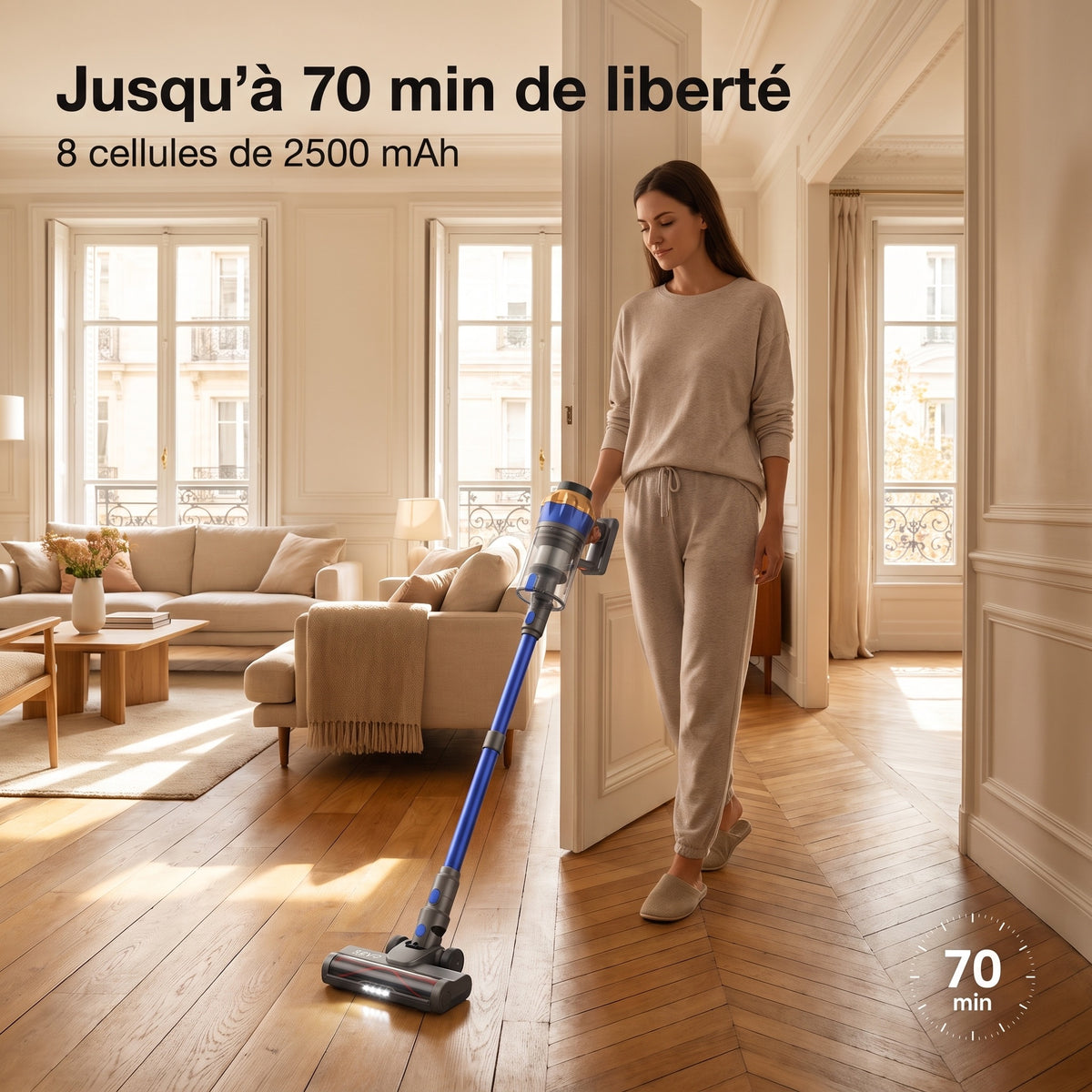 Aspirateur Balai Sans Fil REVO Stratos 55 – 55 kPa, 650 W, jusqu’à 70 min & Bac 1,6 L