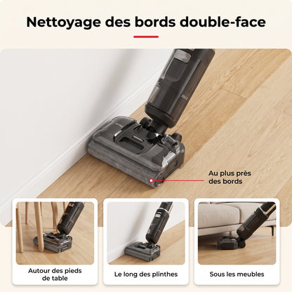 Aspirateur Laveur Sans Fil REVO Glide 21 – 21 000 Pa, Position à Plat 180°, Autonomie 50 min & Auto-Nettoyage 85°C