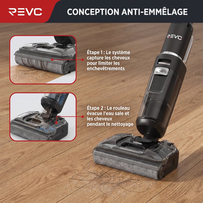 Aspirateur Laveur Sans Fil REVO Glide 21 – 21 000 Pa, Position à Plat 180°, Autonomie 50 min & Auto-Nettoyage 85°C
