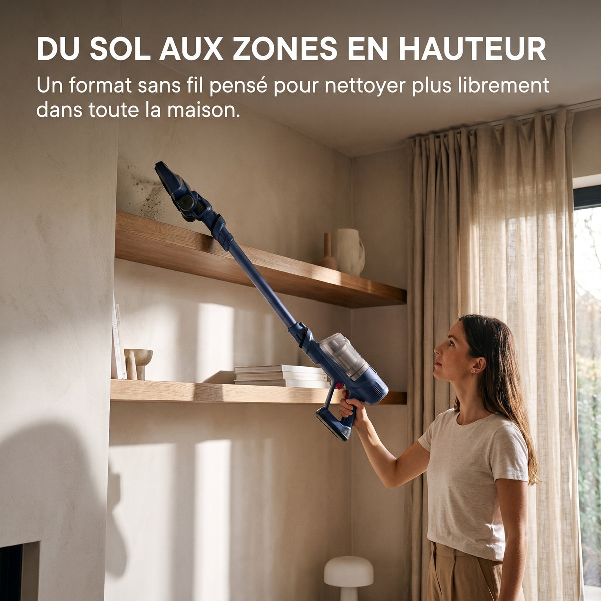 Aspirateur Balai Sans Fil REVO Swift 45 – 100 W, Autonomie jusqu’à 45 min, Batterie Amovible & Éclairage LED